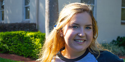 A head shot of Bailey Alleman, a student at Saint Leo University