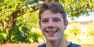 A head shot of Blake Burman, a student at Saint Leo University