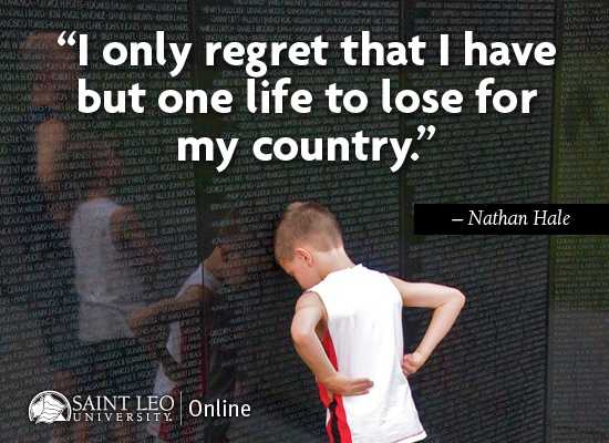 I only regret that I have but one life to lose for my country. Quote by Nathan Hale
