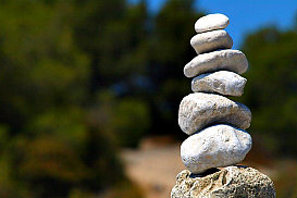 stones stacked in a tower