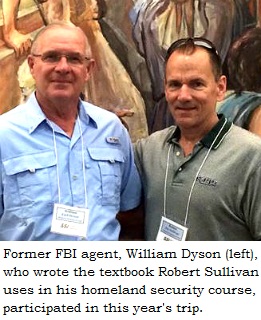Former FBI agent, William Dyson with Robert Sullivan, professor of homeland security course