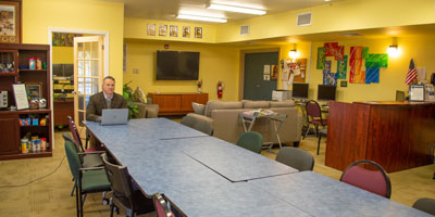 A panoramic photo of the Office of Military Affairs and Services at Saint Leo University in 2019