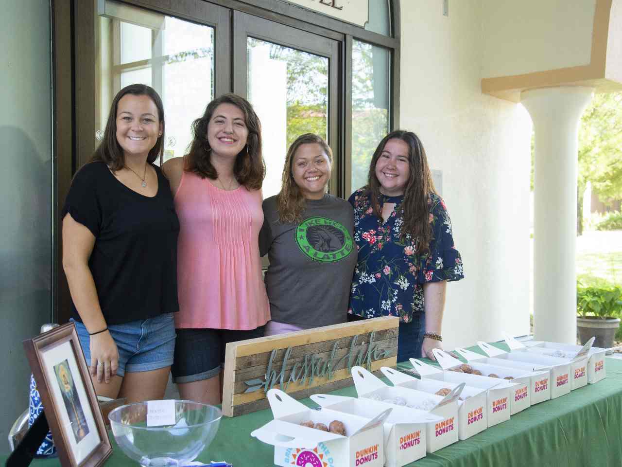 Student Ministers ready to handout doughnuts - Saint Leo Kicks Off Fall Semester as Classes Begin August 21