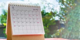 Photo of a calendar