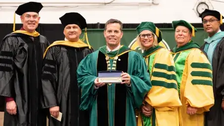 Saint Leo University receives key to the City of Tampa on behalf of Mayor Jane Castor