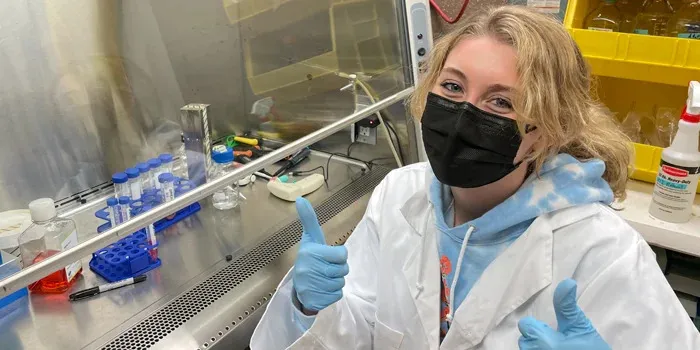 A student in a lab