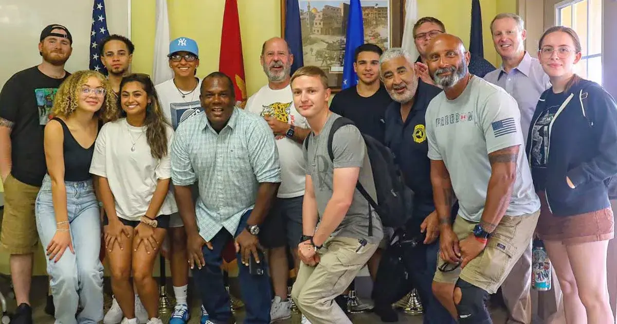 Saint Leo University student-veterans at ice cream event