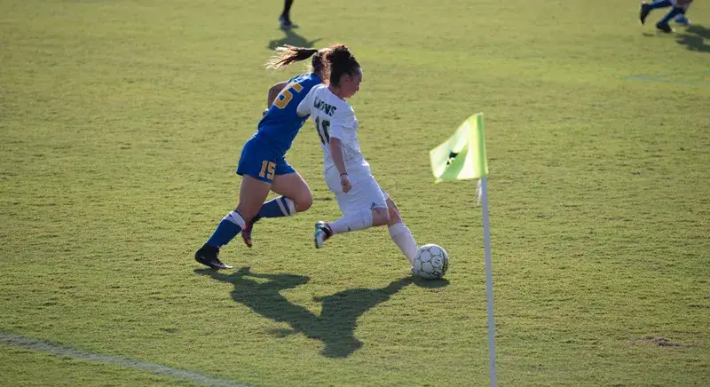 A photo of a Saint Leo University Lions women's soccer game for the blog article on sports and literature; one student from the class attended a women's soccer game on campus for the scouting report project in the class