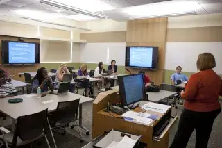 Saint Leo University students in Psychology classroom