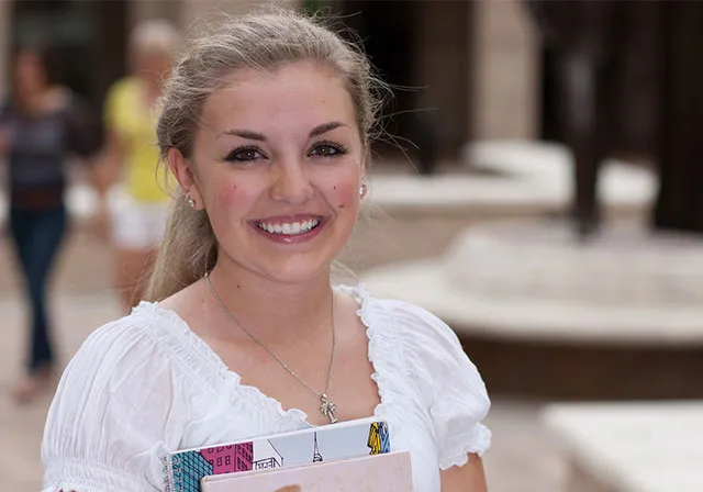 Female student on campus