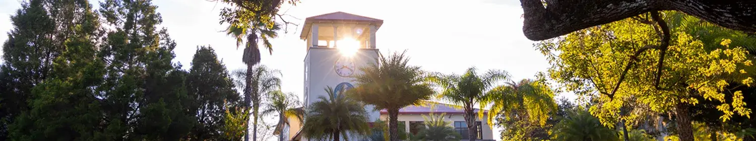 image of clocktower on Saint Leo University's campus