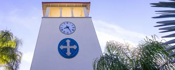 image of clocktower on Saint Leo University's campus