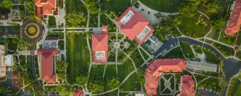 birds-eye perspective image of Saint Leo University's campus 