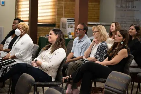 Attendees listen to Dr. Yarneccia Dyson