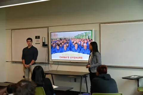 Dylan Hair and Valentina Diaz make presentation