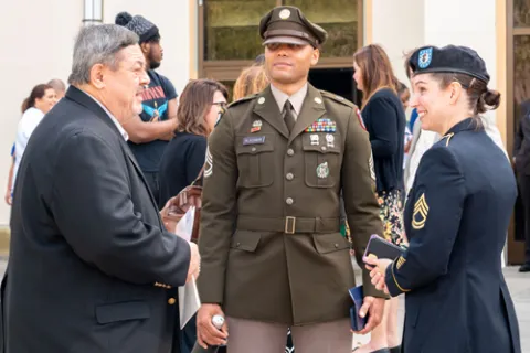 Saint-Leo-President-Ed-Dadez-meets-with-Sgt-1st-Class-Algie-Blackmon-and-Sgt-1st-Class-Kimberly-Cardona