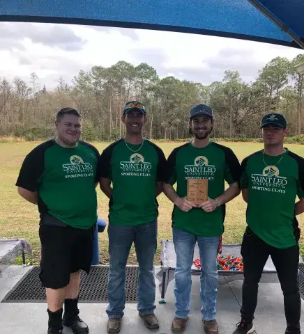 Four members of the Saint Leo University Sporting Clay Team