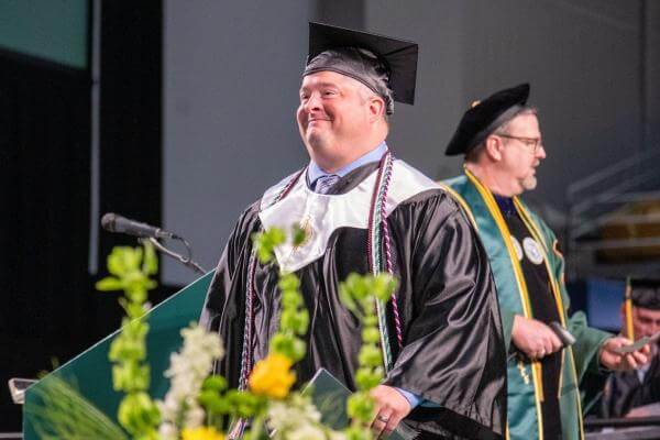 Kipper Connell walks the state at commencement